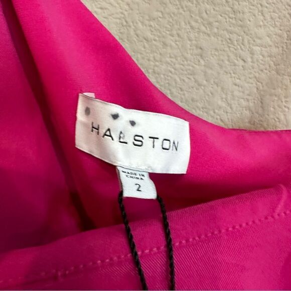 HALSTON | NWT size 2 Idalia Dress In Stretch Jersey Begonia fuchsia pink - Picture 9 of 11